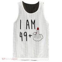I Am 49 Plus Middle Finger Funny 50th Birthday Mesh Reversible Basketball Jersey Tank thumb 0