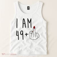 I Am 49 Plus Middle Finger Funny 50th Birthday Tank Top thumb 2