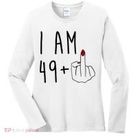 I Am 49 Plus Middle Finger Funny 50th Birthday Women's Long Sleeve Shirt thumb 0