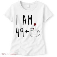 I Am 49 Plus Middle Finger Funny 50th Birthday Women's T-Shirt thumb 0