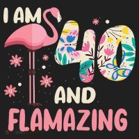 I Am 40 And Flamazing Bithday Flamingo 40th Bday Celebration Beanie thumb 2