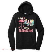 I Am 40 And Flamazing Bithday Flamingo 40th Bday Celebration Women's Hoodie thumb 0
