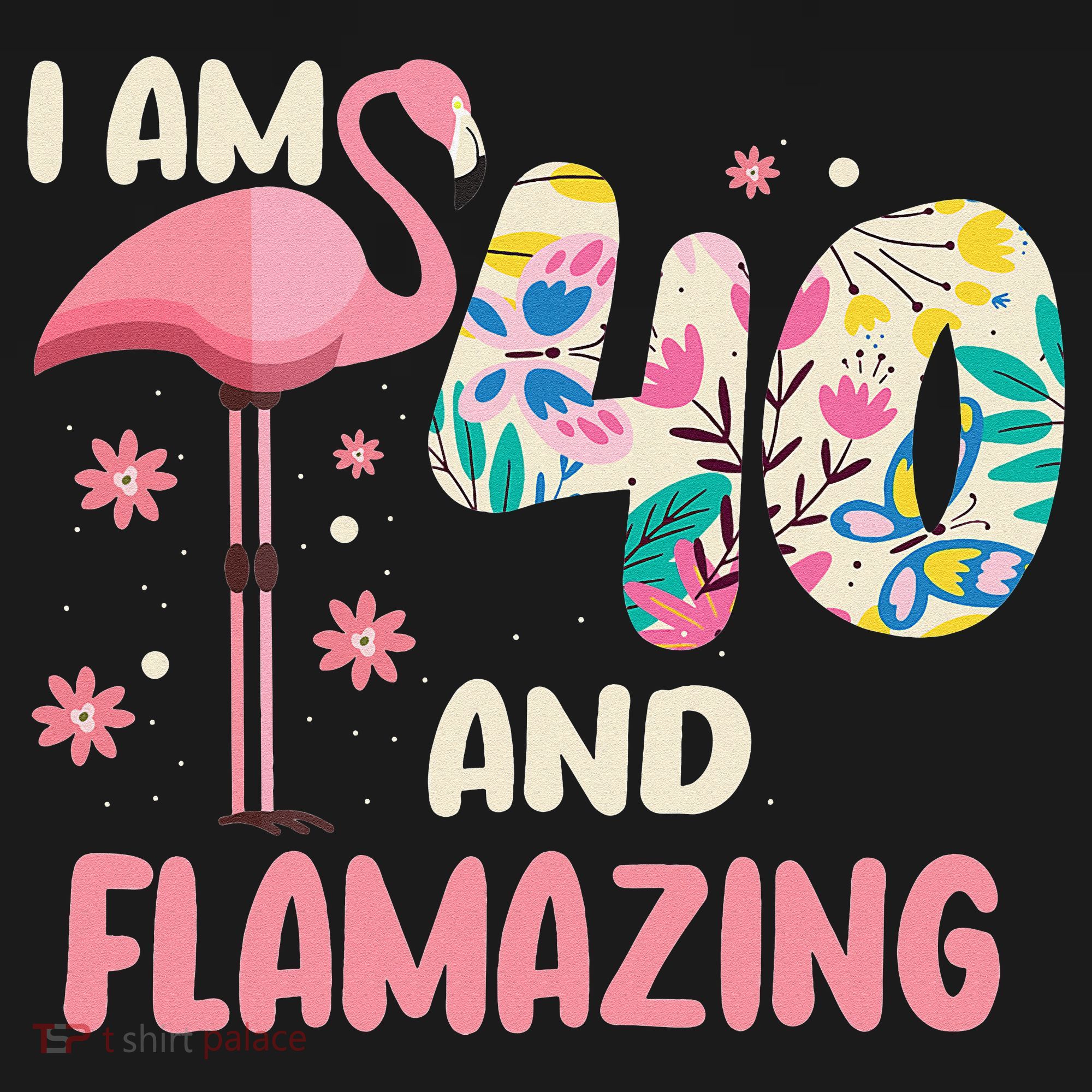 I Am 40 And Flamazing Bithday Flamingo 40th Bday Celebration Women's Tank Top