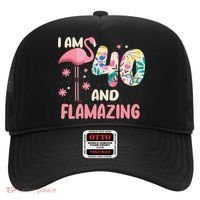 I Am 40 And Flamazing Bithday Flamingo 40th Bday Celebration Hat thumb 0