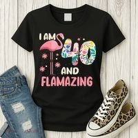 I Am 40 And Flamazing Bithday Flamingo 40th Bday Celebration Women's T-Shirt thumb 3