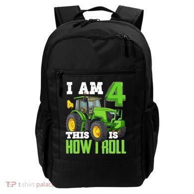 I Am 4 This is How I Roll Four Year Old Tractor 4th Birthday Backpack