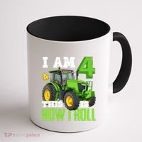 I Am 4 This is How I Roll Four Year Old Tractor 4th Birthday Coffee Mug thumb 1