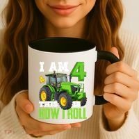I Am 4 This is How I Roll Four Year Old Tractor 4th Birthday Coffee Mug thumb 3