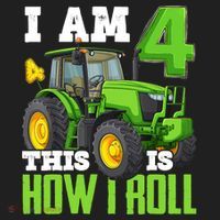 I Am 4 This is How I Roll Four Year Old Tractor 4th Birthday Tumbler thumb 3