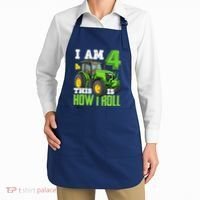 I Am 4 This is How I Roll Four Year Old Tractor 4th Birthday Apron thumb 2