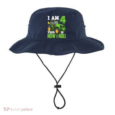 I Am 4 This is How I Roll Four Year Old Tractor 4th Birthday Bucket Hat
