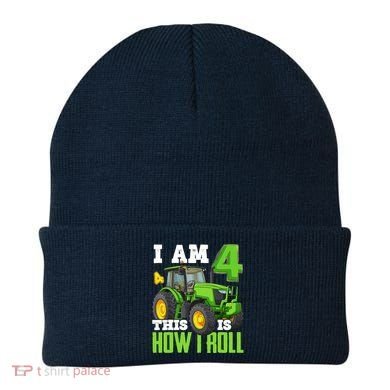 I Am 4 This is How I Roll Four Year Old Tractor 4th Birthday Beanie