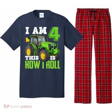 I Am 4 This is How I Roll Four Year Old Tractor 4th Birthday Pajama Set