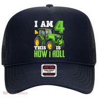 I Am 4 This is How I Roll Four Year Old Tractor 4th Birthday Hat thumb 0