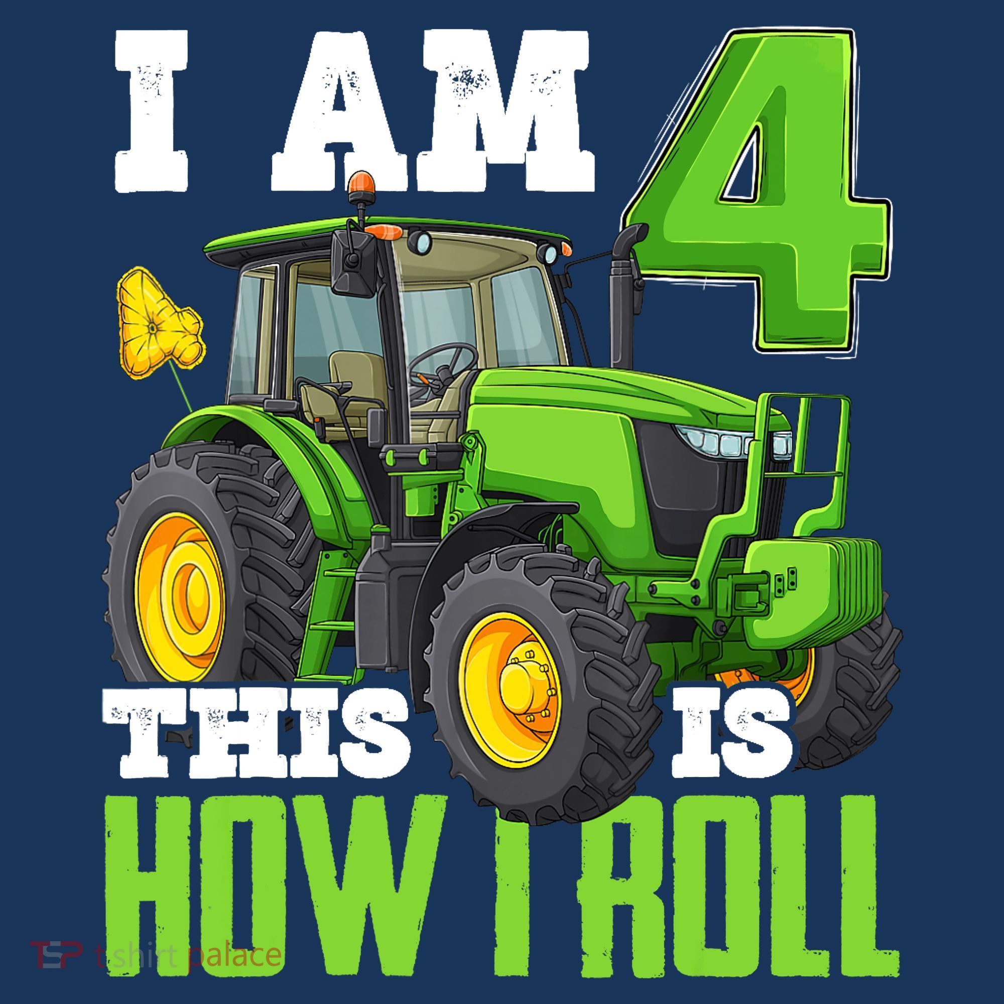 I Am 4 This is How I Roll Four Year Old Tractor 4th Birthday Hat