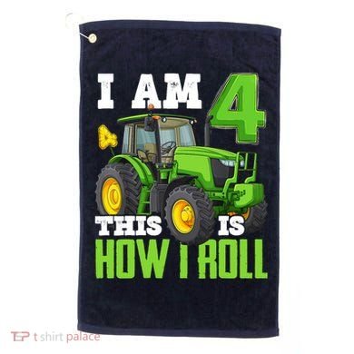 I Am 4 This is How I Roll Four Year Old Tractor 4th Birthday Golf Towel