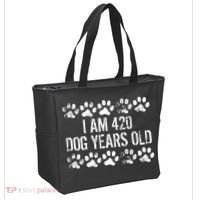 I Am 420 Dog Years Old Funny 60th Birthday Tote Bag thumb 2