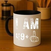 I Am 49 Plus Middle Finger 50th Birthday Coffee Mug thumb 4