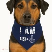 I Am 49 Plus Middle Finger 50th Birthday USA-Made Doggie Bandana thumb 1