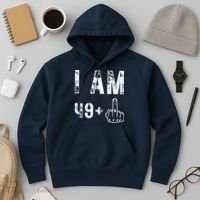 I Am 49 Plus Middle Finger 50th Birthday Hoodie thumb 3
