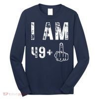 I Am 49 Plus Middle Finger 50th Birthday Long Sleeve Shirt thumb 0