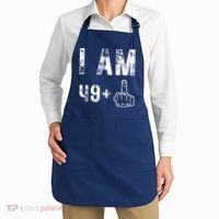 I Am 49 Plus Middle Finger 50th Birthday Apron thumb 2