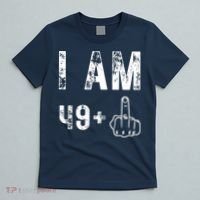 I Am 49 Plus Middle Finger 50th Birthday T-Shirt thumb 5