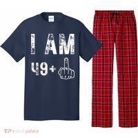 I Am 49 Plus Middle Finger 50th Birthday Pajama Set thumb 0