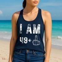 I Am 49 Plus Middle Finger 50th Birthday Women's Tank Top thumb 2