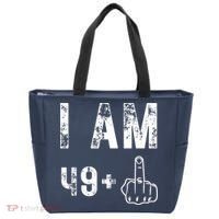 I Am 49 Plus Middle Finger 50th Birthday Tote Bag thumb 0