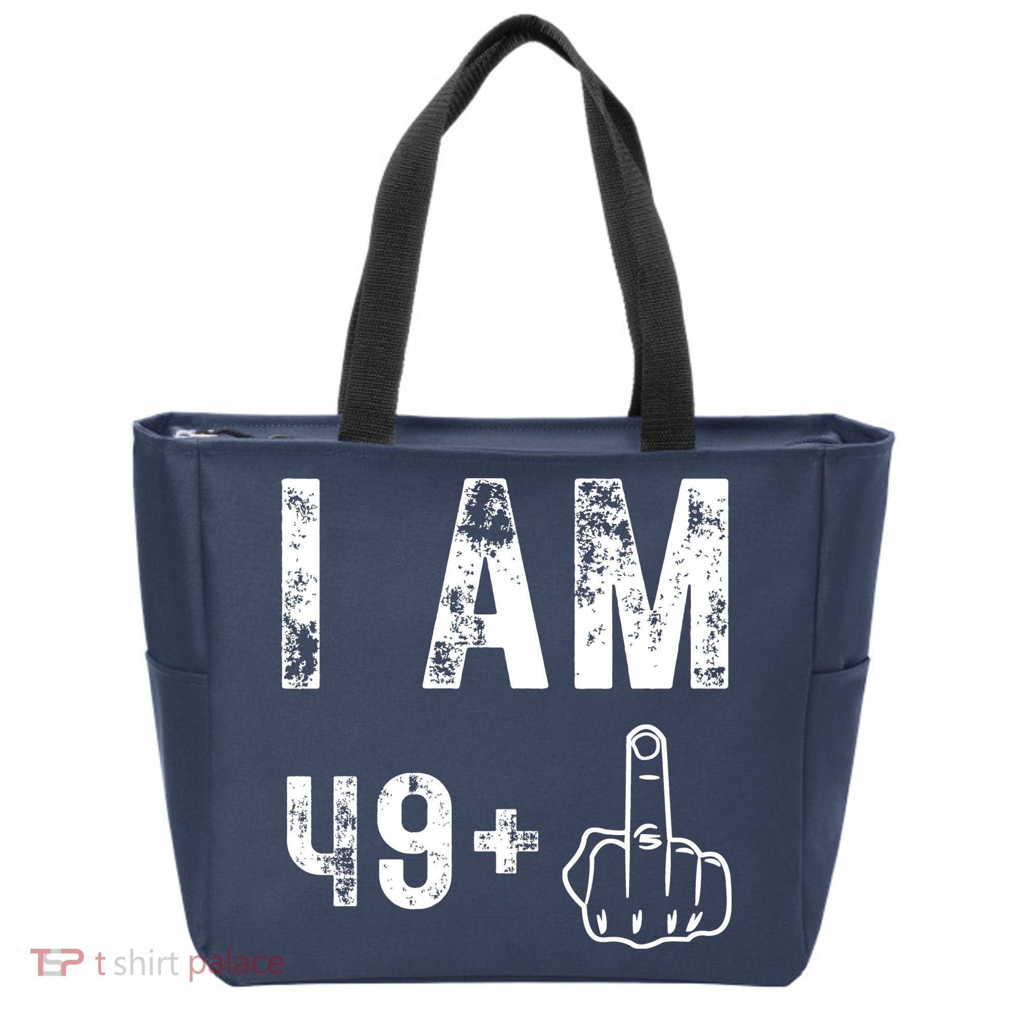 I Am 49 Plus Middle Finger 50th Birthday Tote Bag