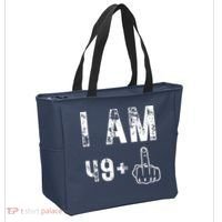 I Am 49 Plus Middle Finger 50th Birthday Tote Bag thumb 2