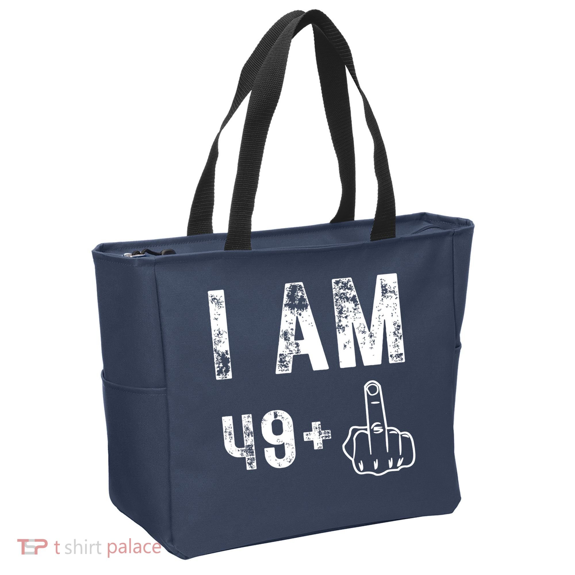 I Am 49 Plus Middle Finger 50th Birthday Tote Bag