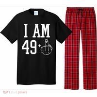 I Am 49 Plus Middle Finger Sarcastic 50th Birthday Pajama Set thumb 0