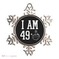 I Am 49 Plus Middle Finger Sarcastic 50th Birthday Ornament thumb 0