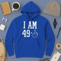 I Am 49 Plus Middle Finger Sarcastic 50th Birthday Hoodie thumb 3