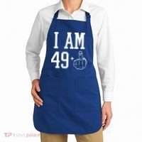 I Am 49 Plus Middle Finger Sarcastic 50th Birthday Apron thumb 2