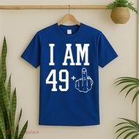 I Am 49 Plus Middle Finger Sarcastic 50th Birthday T-Shirt thumb 2