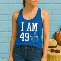 I Am 49 Plus Middle Finger Sarcastic 50th Birthday Women's Tank Top thumb 2
