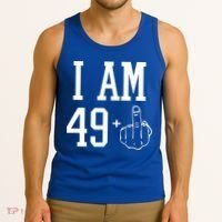 I Am 49 Plus Middle Finger Sarcastic 50th Birthday Tank Top thumb 3
