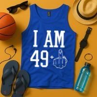 I Am 49 Plus Middle Finger Sarcastic 50th Birthday Tank Top thumb 4