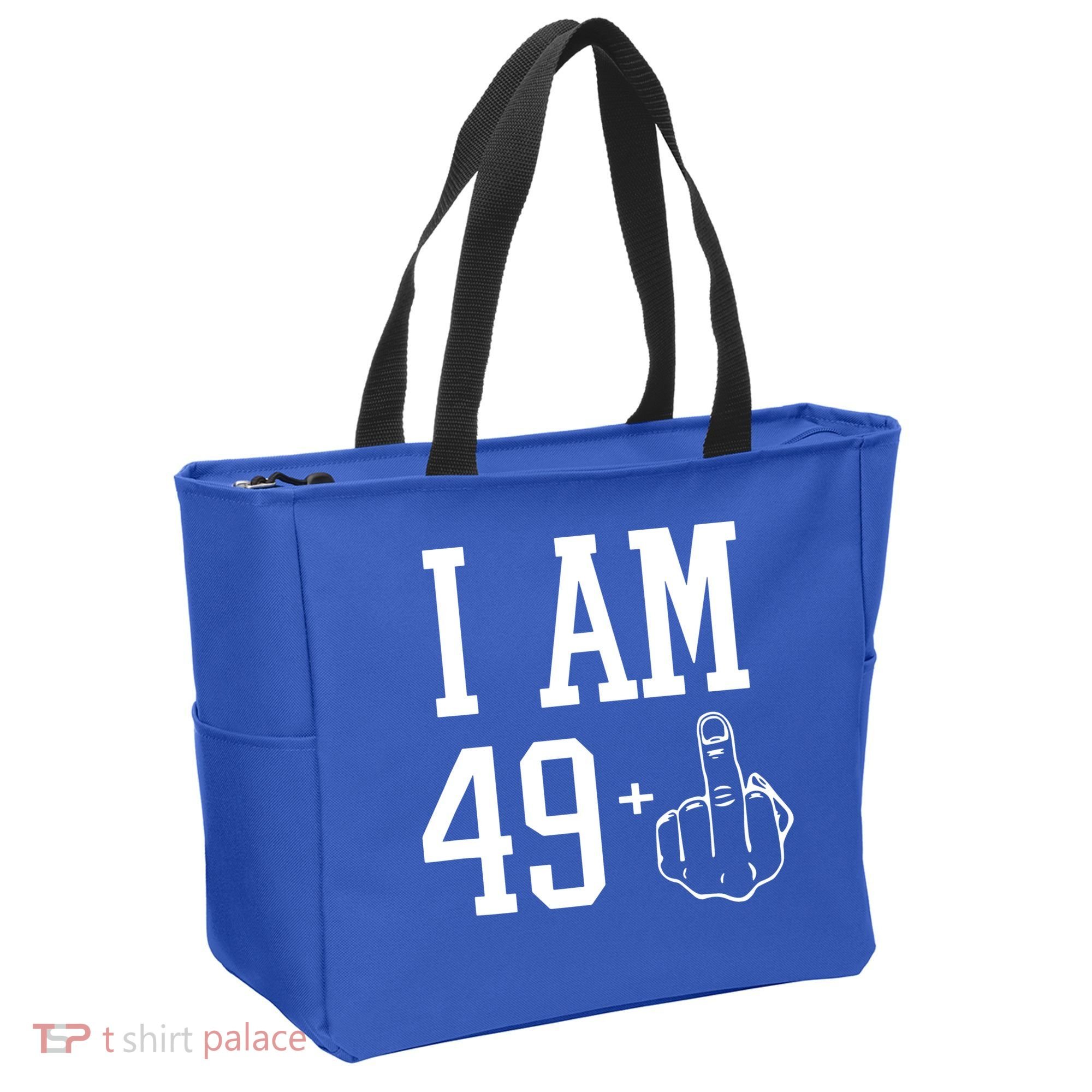 I Am 49 Plus Middle Finger Sarcastic 50th Birthday Tote Bag