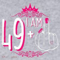 I Am 49 Plus 1 Middle Finger 49th Women Birthday Funny Women's Racerback Cropped Tank thumb 2