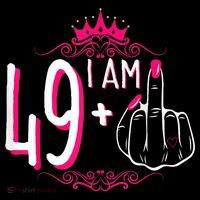 I Am 49 Plus 1 Middle Finger 49th Women Birthday Funny Stripe Pom Pom Beanie thumb 2