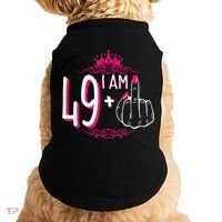 I Am 49 Plus 1 Middle Finger 49th Women Birthday Funny Doggie Tank thumb 0
