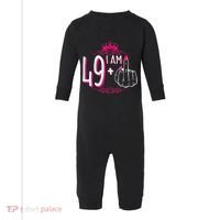 I Am 49 Plus 1 Middle Finger 49th Women Birthday Funny Infant Fleece One Piece thumb 0