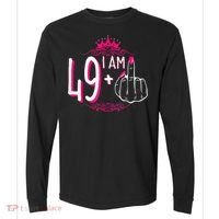 I Am 49 Plus 1 Middle Finger 49th Women Birthday Funny Comfort Colors Heavyweight Long Sleeve T-Shirt thumb 0