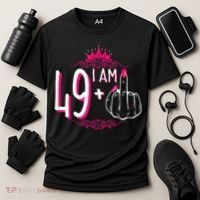 I Am 49 Plus 1 Middle Finger 49th Women Birthday Funny Cooling Performance Crew T-Shirt thumb 3