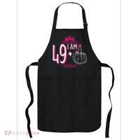 I Am 49 Plus 1 Middle Finger 49th Women Birthday Funny Apron thumb 0