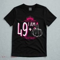I Am 49 Plus 1 Middle Finger 49th Women Birthday Funny T-Shirt thumb 5